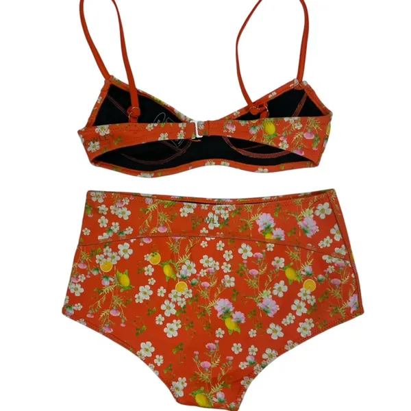 Cynthia Rowley $230 NWT Blossom Neoprene High-Waisted Bikini top + Bottom Set S - Image 4