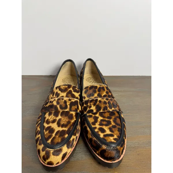 Vince Camuto Leopard Calf Hair Lug‎ Sole Loafers Size 7 New Statement - Image 6