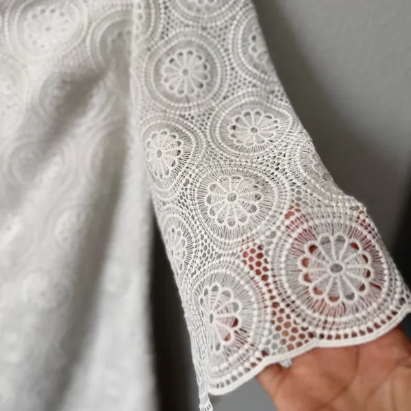 Trina Turk White Lace Shift Dress Size S Bridal Shower Garden Party Summer Chic - Image 3