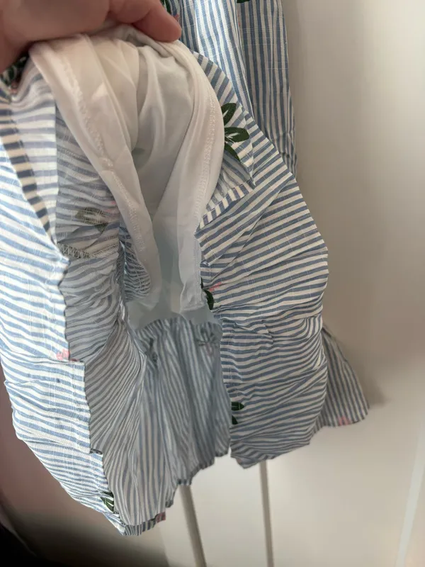 Tulip B Blue And White Striped Floral Dress Size Small New - Image 4