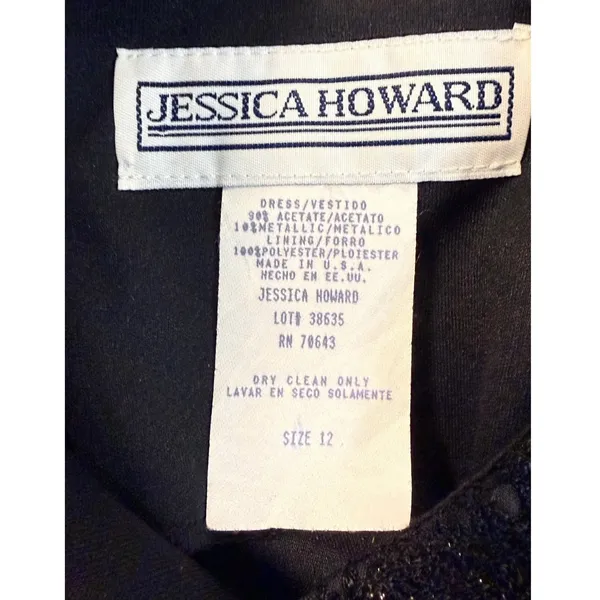 Vintage 90s Jessica Howard Black Lace Maxi Cocktail Dress Size 12 Made USA goth - Image 6