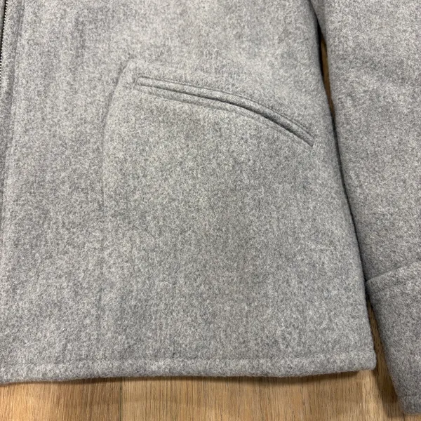 Vtg! 🌟Ralph Ralph Lauren🌟 Convertiable Hooded Lambswool Zip Up Coat Grey Sz L - Image 4