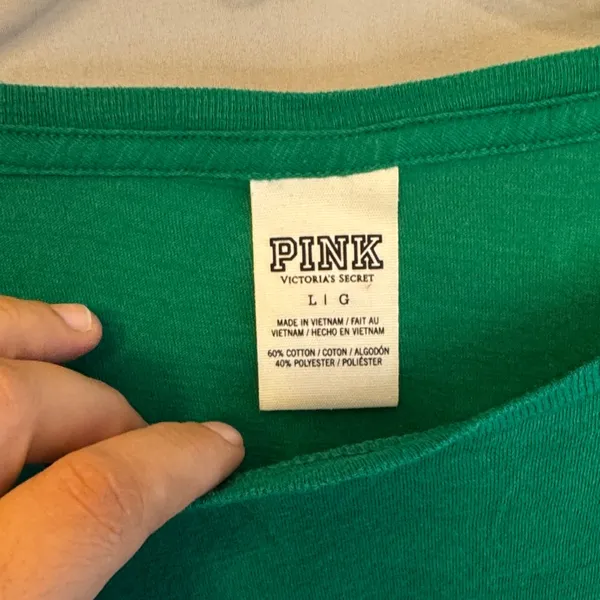 PINK Victoria's Secret Festive Green Tee - Image 2