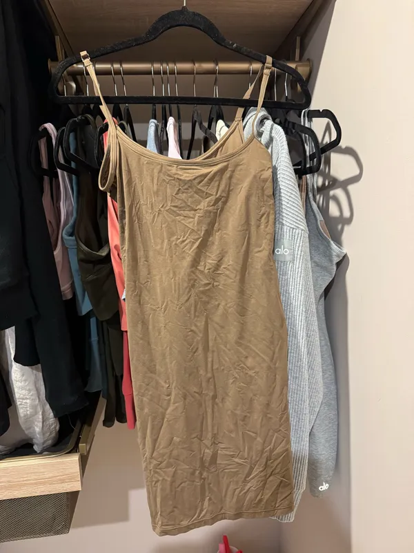 SKIMS Brown Slip Dress Mini - Image 3