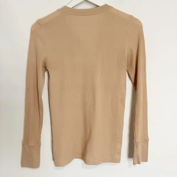 Aerie Heart Eyes Waffle Henley XS Cozy Loungewear Quiet Luxury Soft Pullover Top - Image 8