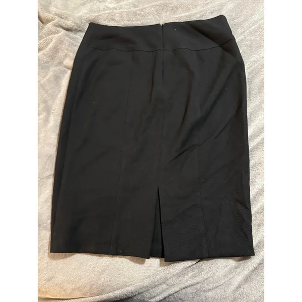 Anthropologie Eva Franco Black Leather Pencil Skirt Size 4 Professional‎ - Image 4