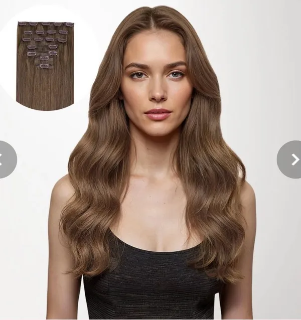 Clip In Hair Extensions Brown Size undefined - Image 2