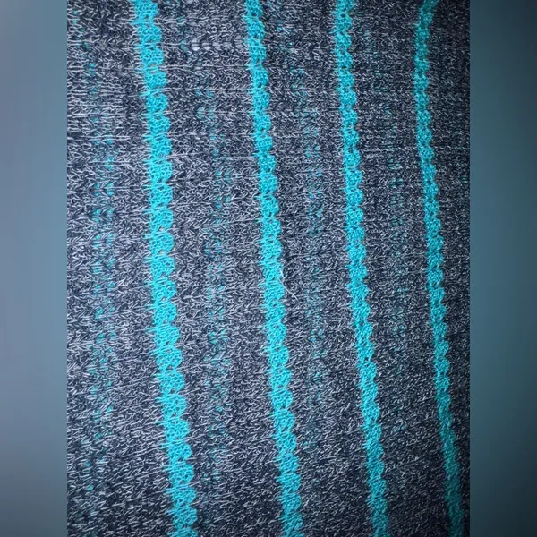 Vintage Y2K Aeropostale black, grey, teal striped knit sweater - Image 6