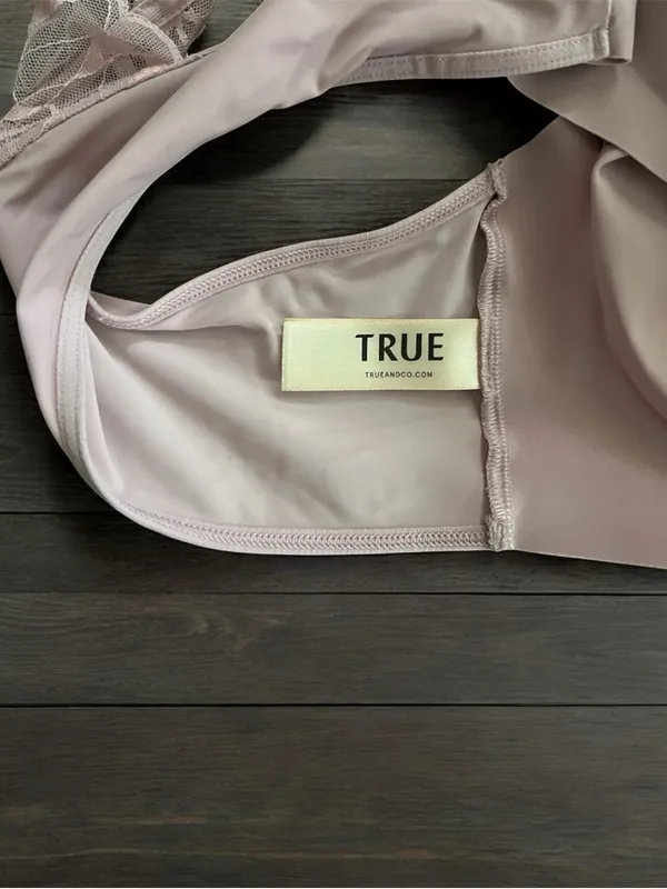 True & Co. Blush Lace-Racerback Wireless Bra XL - Image 3