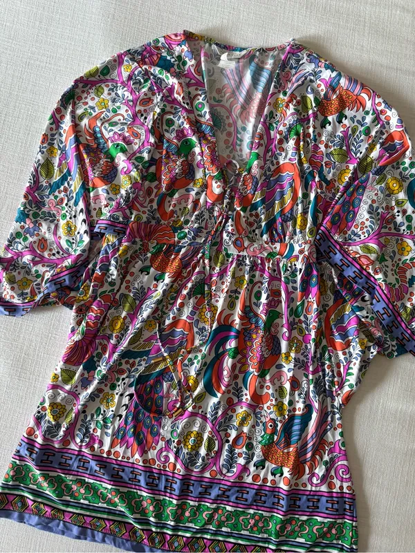 Trina Turk Jungle Beach Resort Swim Cover-Up Dress, size 4 - Image 8