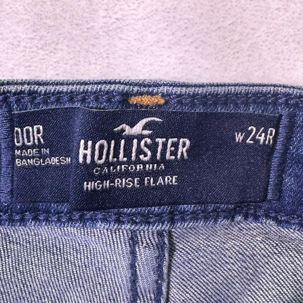 Hollister Deep Blue Flare Jeans - Wide Leg - Image 6