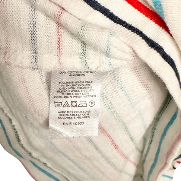Loft Colorful Striped Puffy Shoulder Top Sz M - Image 5