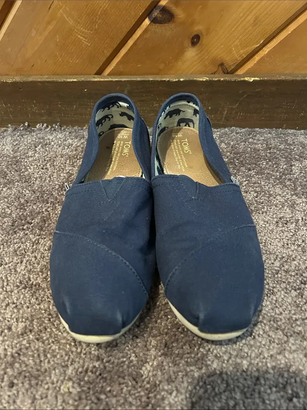 Toms Hertiage Navy Canvas Alpargata slip on flats - Image 5