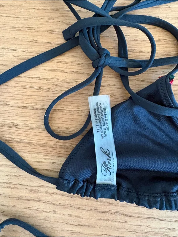 Frankie's Bikinis Black Tie-Side Triangle Bikini Set - Women Swim - Image 4