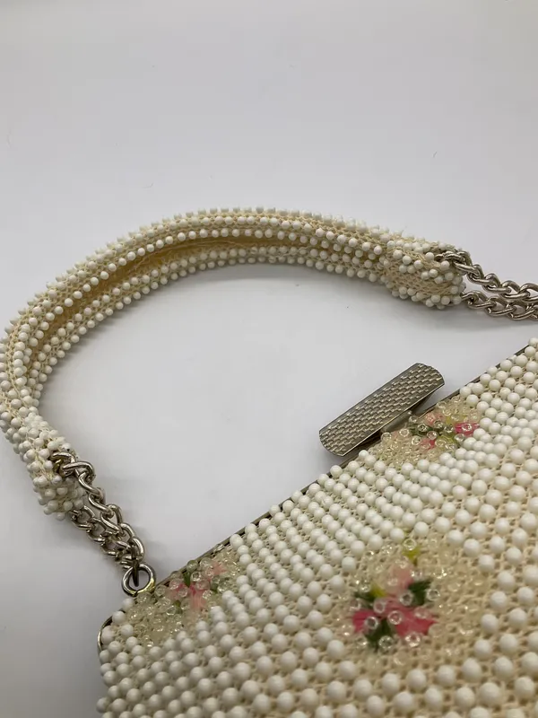 VINTAGE CORDÉ BEADS HANDBAG White - Image 5