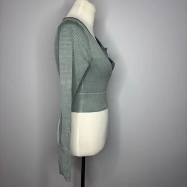 Offline by Aerie - Green Waffle Knit Long Sleeve Top - Image 3