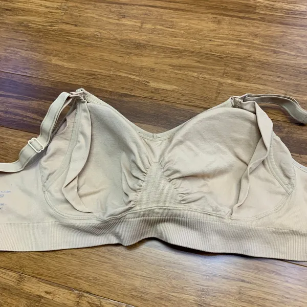 Hofish Nursing Bra Womens Size‎ XL Beige Sleep Maternity Wireless Comfort Padded - Image 5