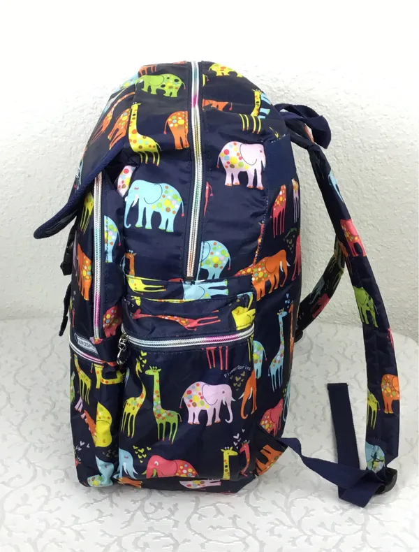 Brosports Big BackPack Black Unisex Elephant Giraffe Print Light Packets Travel. - Image 6