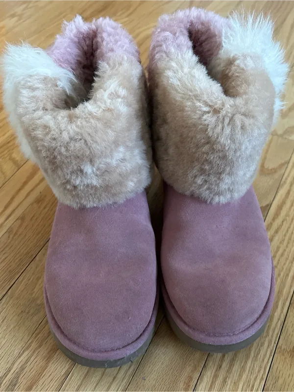UGG Suede Shearling Ankle Boots in Dusty Rose - Image 2