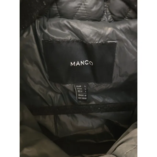 Mango Down Y2K Hunter Green Duck Feather Fill Jacket Removable Hood L Womens - Image 2