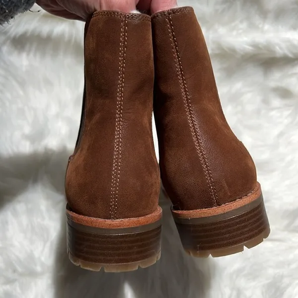 LOFT Size 10.5M Brown Faux Leather Slip On‎ Chelsea Ankle Boots. B77 - Image 7