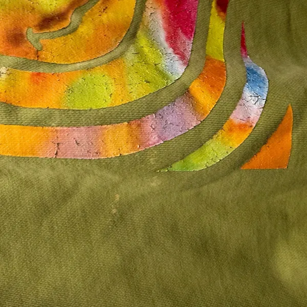 Nirvana Smiley Face Graphic Sweatshirt Olive Green Tie‎ Dye Grunge Cotton Top - Image 2