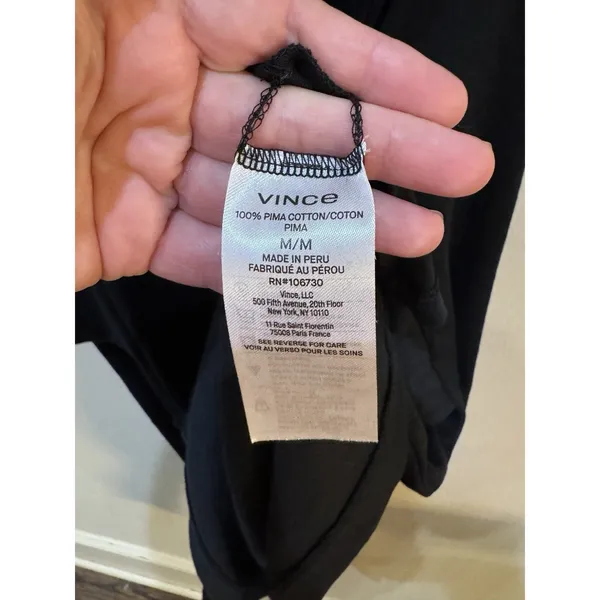 VINCE Knot Pima Cotton Black Sheath‎ Dress Tie Waist Size M, NEW NWOT, MSRP $225 - Image 7