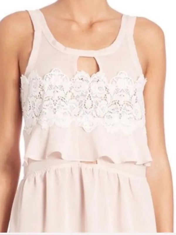 For Love & Lemons Pink Lace Mini Dress Size Small Romantic Coquette - Image 9