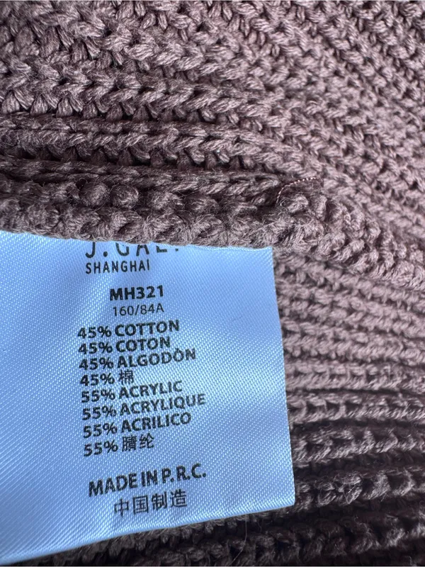 Brandy Melville/John Galt Brown Cropped Ribbed Crewneck Sweater - Image 4