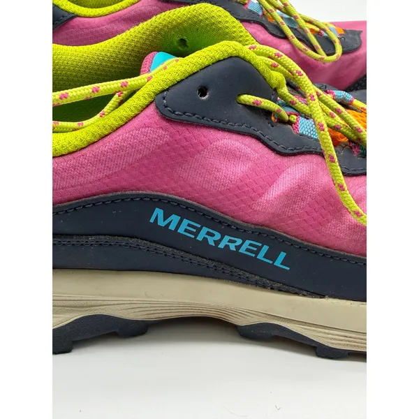 Merrell Waterproof Hiking Shoes Women 6 Pink Navy Neon Trail Sneakers - Image 4