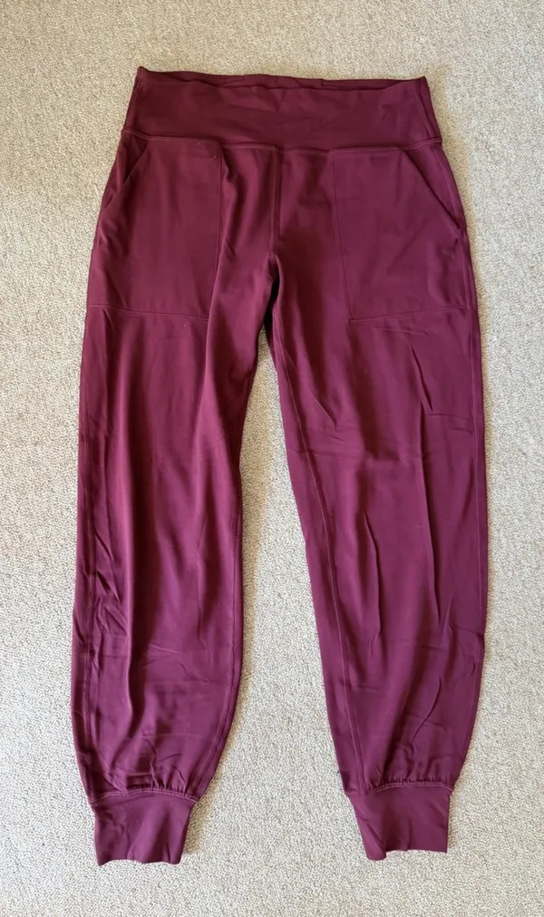 Lululemon Womens Size 8 Burgundy Jogger Pants Stretch Athletic Lounge Pockets - Image 10