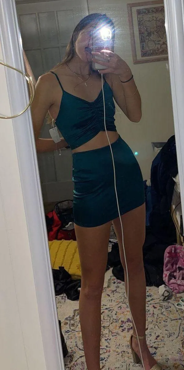 Green Two Piece Dress - Image 2