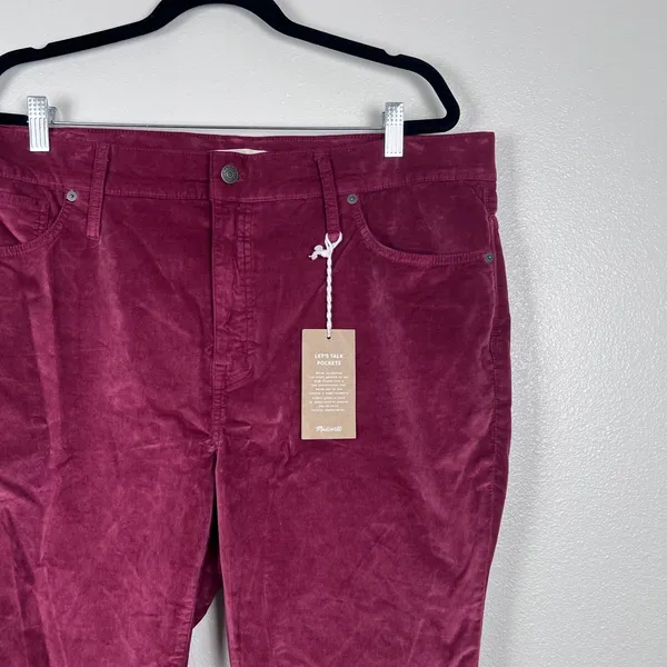 Madewell Women' 10" High Rise Skinny Jeans Velvet Red Sz 35P - Image 5