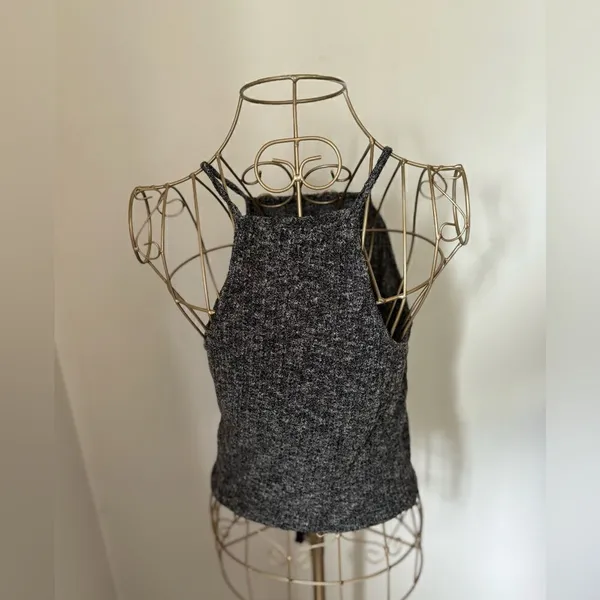 Abercrombie & Fitch Marled Knit High Neck Halter Tank Top Size M - Image 9