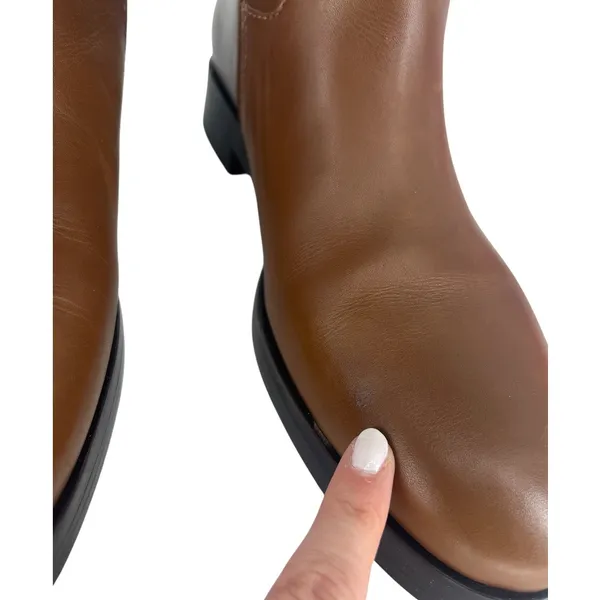 Tory Burch Riding Logo Embossed Leather Knee‎ High Boots Brown 10.5 - Image 7