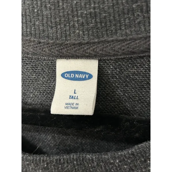 Old Navy Gray Floral Embroidered Raglan Pullover Sweatshirt Cozy Large Tall - Image 3