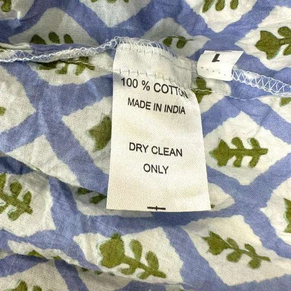 Mille Aneli Blue & Green Block Print Puff Sleeve Mini Dress Size XS - Image 8