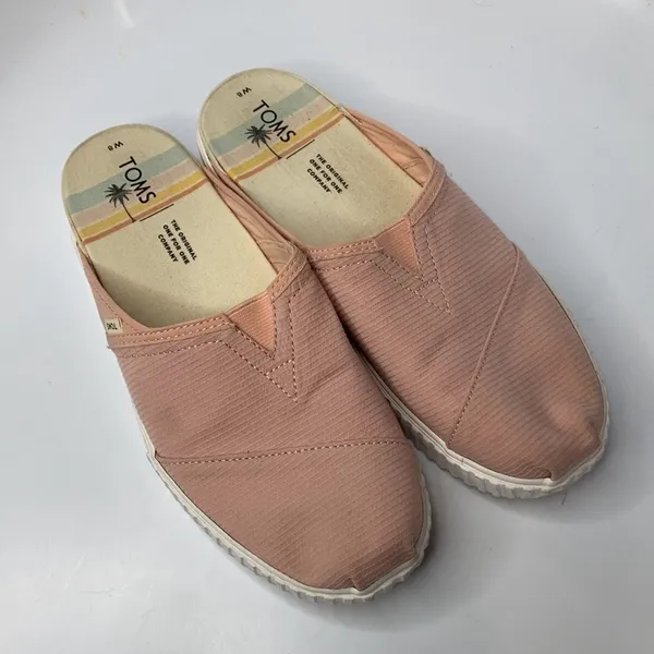 Toms slip on mules size‎ 8 pink white - Image 2