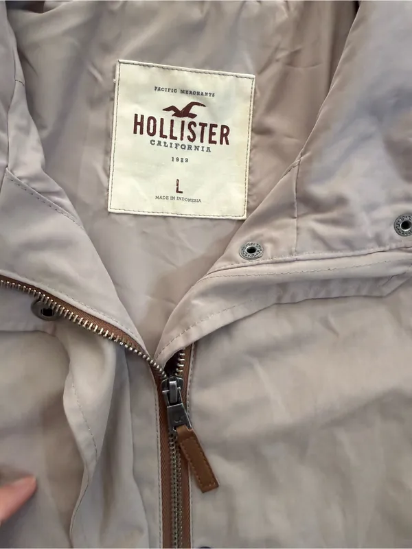 Hollister Womens Large Tan Utility Jacket Y2K - Image 6