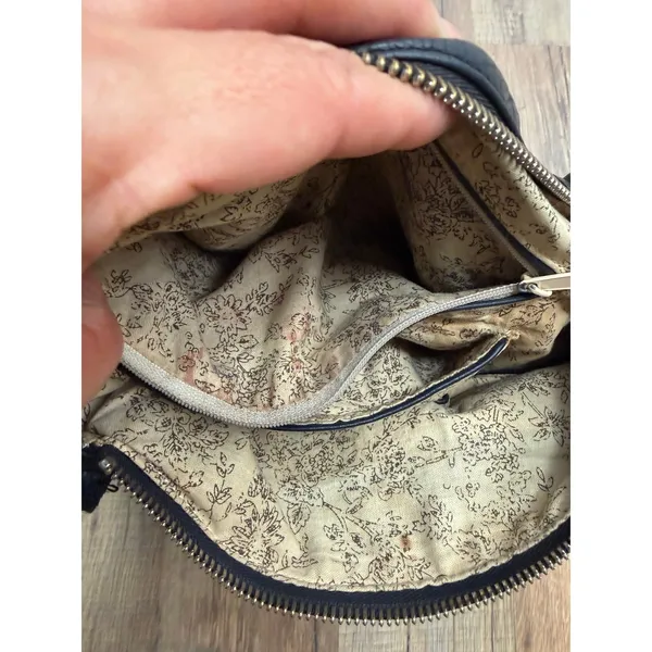 HOBO International Black Pebbled Leather Shoulder Hobo Bag Purse Zip - Image 7
