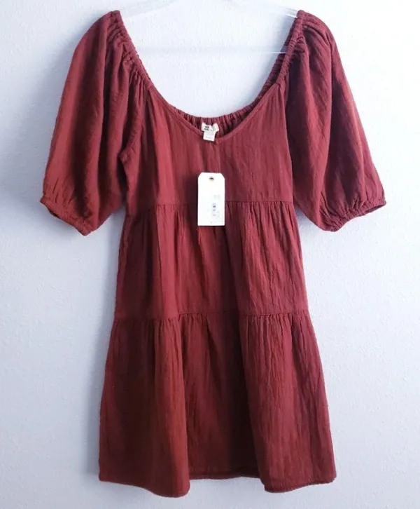 Billabong Gauze Fall For Ya Babydoll Mini Dress New With Tags - Image 2