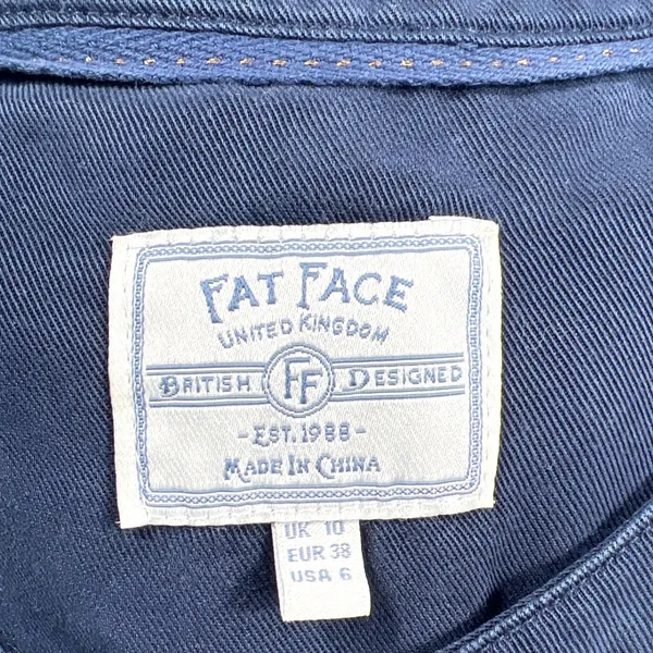 Fat Face Navy Blue Short Sleeve Button Front Jumpsuit Womens 6 EUC - Image 8