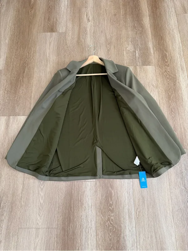 NWT Cupshe x JoJo Olive Green Longline Blazer Size Small - Image 6
