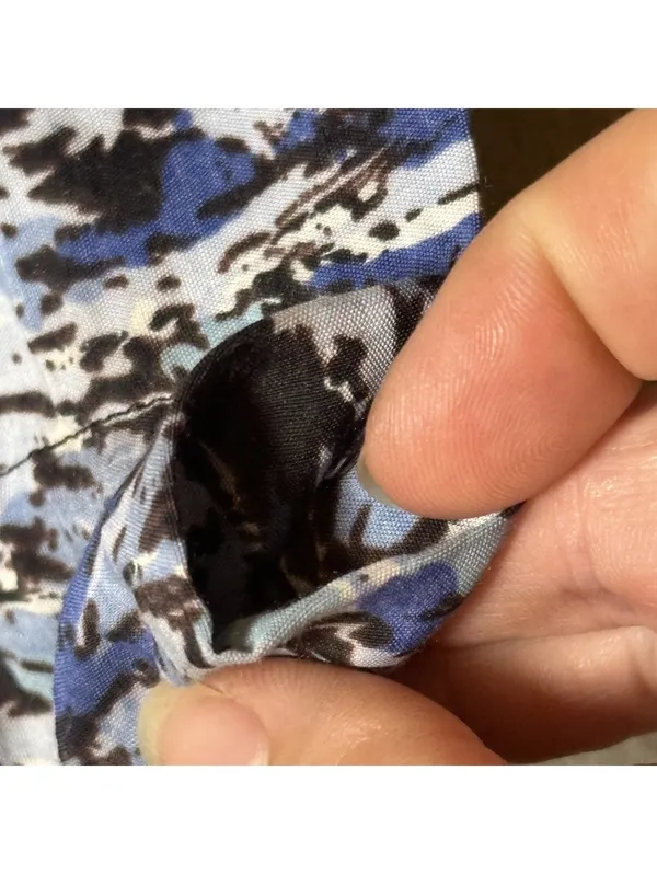 Blue, Black, & White Abstract Brushstroke Patterned Scarf Blue - Image 6