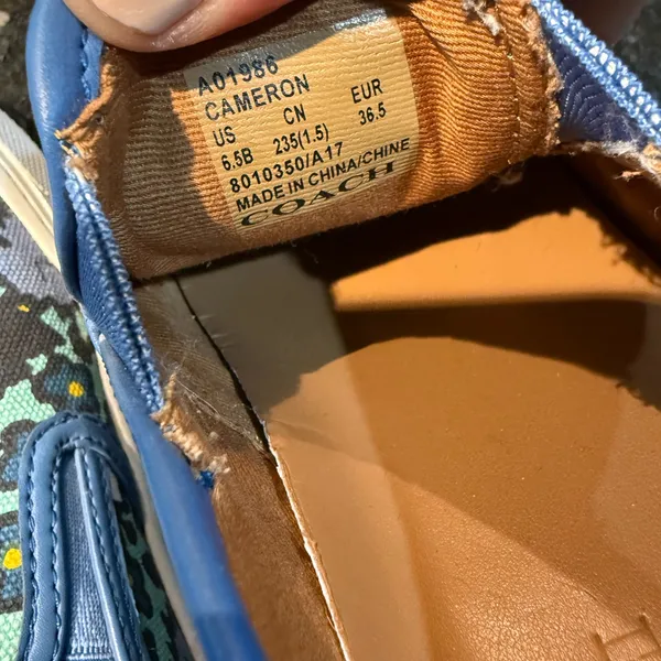Coach Cameron‎ Aqua Blue Floral Flat Slip-on Sneakers Women’s US Size 6.5 T - Image 11