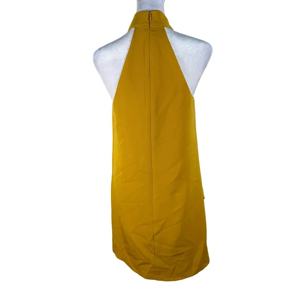 Mare Mare‎ x Anthropologie Halter Dress Women XS Gold Excellent Mod Mini Pocket - Image 2