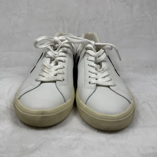 Veja Esplar Leather Sneakers Extra White Black Womens Size 7 EUR 38 Low‎ Top - Image 3