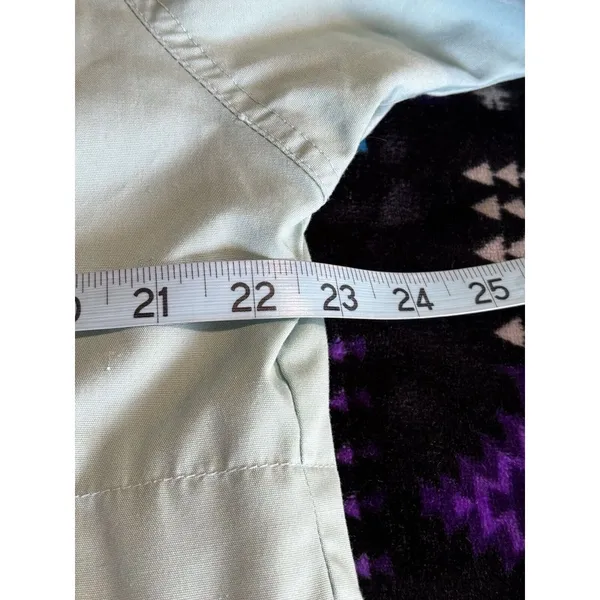 Izzy Sport Mint Green Snap Up‎ Rain Jacket Collar Cord/Toggle Size Large - Image 6