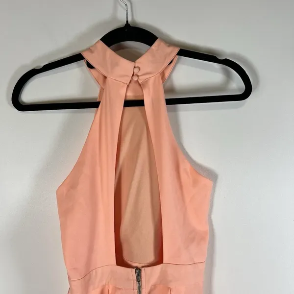 Lulus Dress Rehearsal Coral Skater Fit & Flare Mini Dress‎ Women's Medium Tiered - Image 8