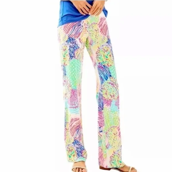 Lilly Pulitzer Georgia May Palazzo Pants Women M Multi Roar Of The‎ Seas Coastal - Image 2